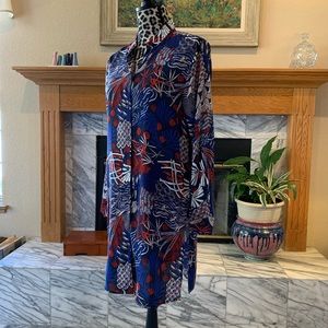 Asian-inspired print tunic